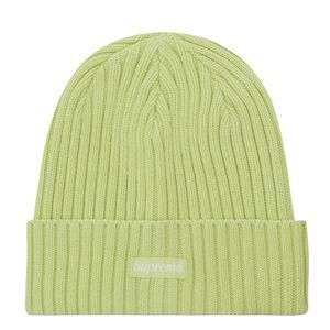 SUPREME authentic over-dyed lime beanie hat. NEW in pkg proof of purchase unisex